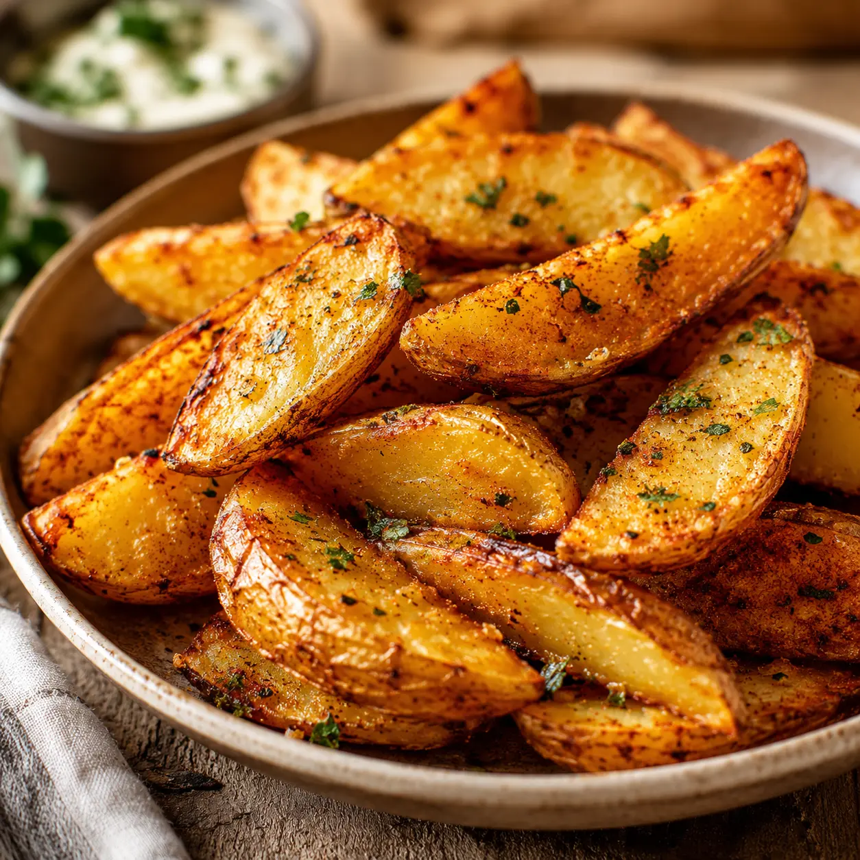 Knusprige Kartoffelspalten